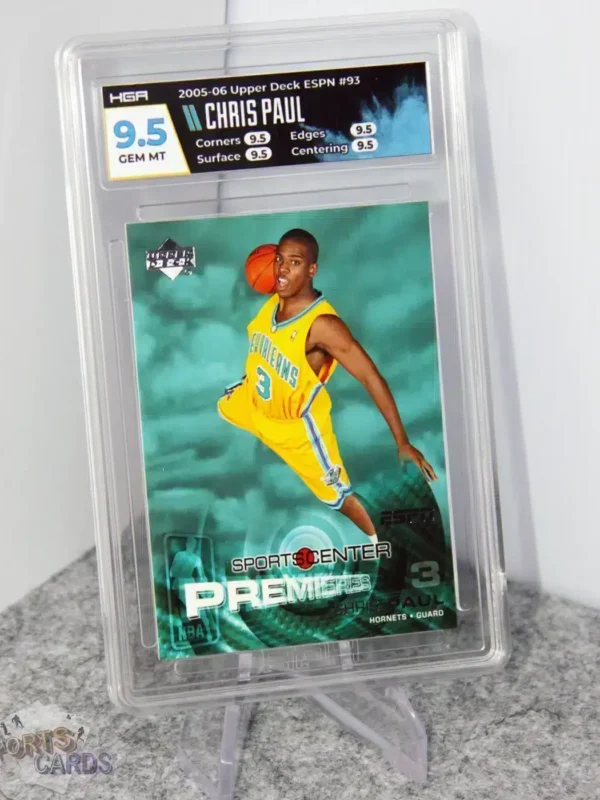 2005-06 Chris Paul #93 Upper Deck ESPN SportsCenter Premieres RC HGA 9.5 POP 2 - Afbeelding 3