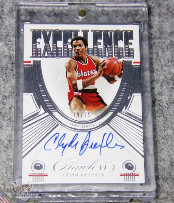 2021-22 Clyde Drexler #EXC-CLY Panini Flawless Excellence Autograph Silver /25
