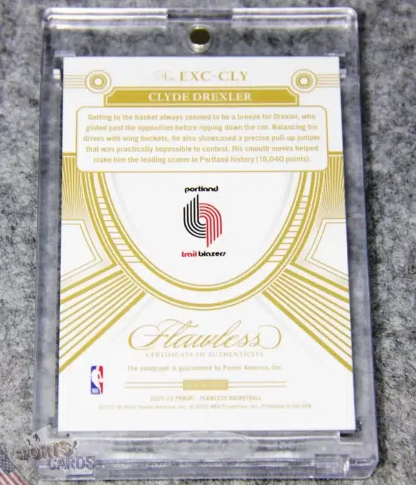 Alternative view of 2021-22 Clyde Drexler #EXC-CLY Panini Flawless Excellence Autograph Silver /25