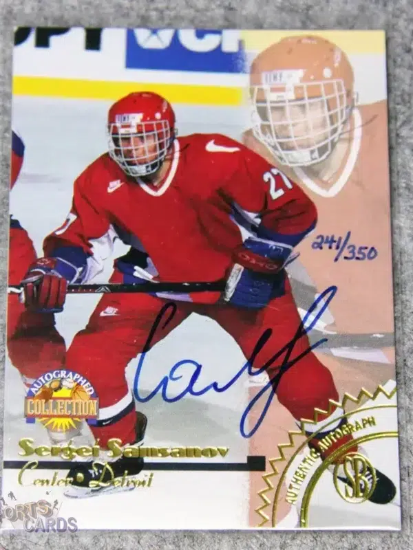 1996-97 Sergei Samsanov #SB-SS Score Board Autographed Collection RC Auto /350