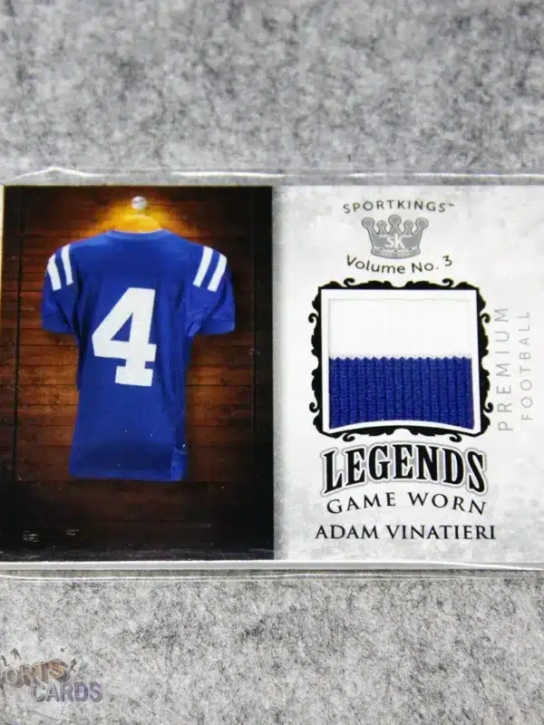 2022 Adam Vinatieri #LPM-44 SportsKings Premium Legends Memorabilia Patch /25-front