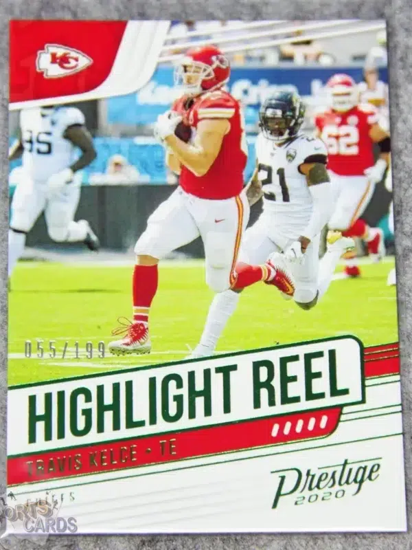 2020 Travis Kelce #HR-TK Panini Prestige Highlight Reel Xtra Points Green Parallel /199-front