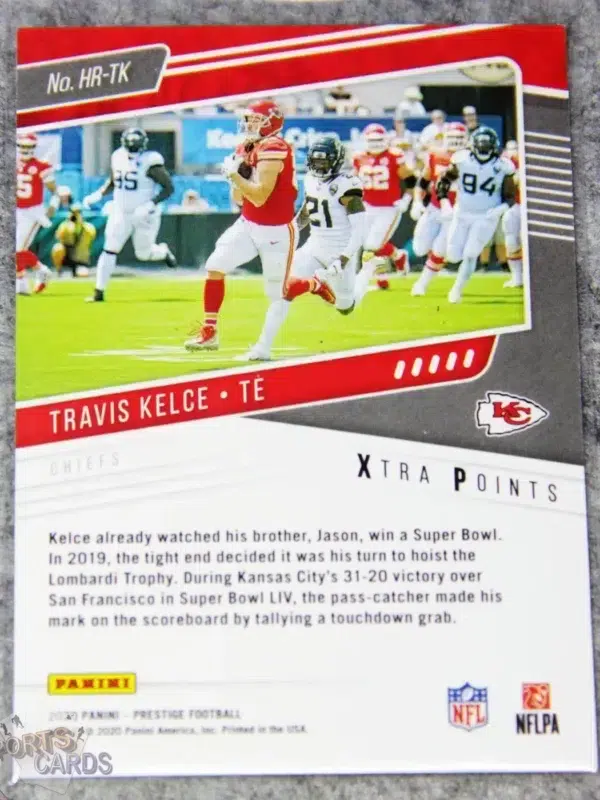 2020 Travis Kelce #HR-TK Panini Prestige Highlight Reel Xtra Points Green Parallel /199-back