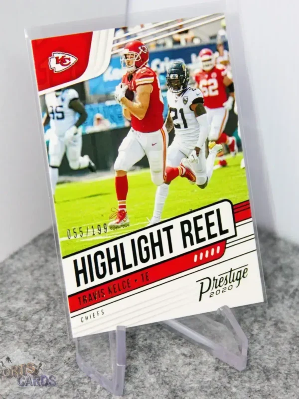 2020 Travis Kelce #HR-TK Panini Prestige Highlight Reel Xtra Points Green Parallel /199-stand