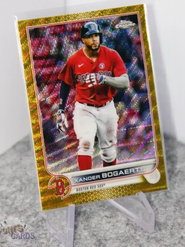 2022 Xander Bogaerts #55 Topps Chrome Gold Wave Refractor /50 - Afbeelding 3