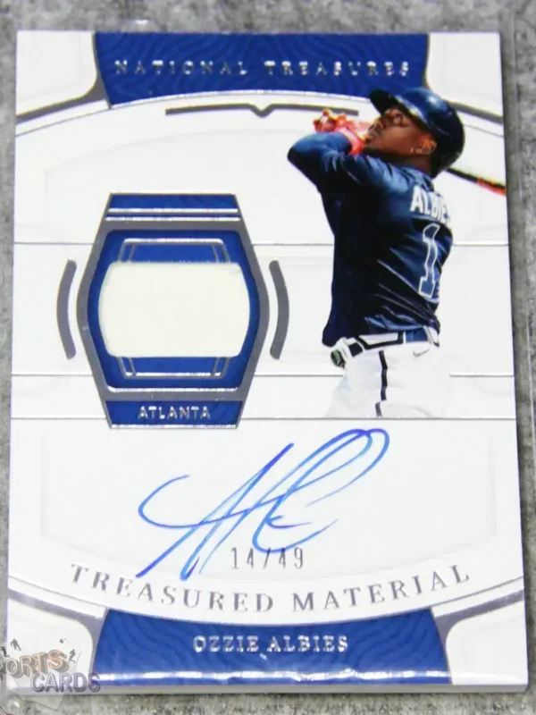 2022 Ozzie Albies #TMS-OA Panini National Treasures Autograph Treasured Material /49-front