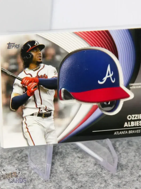 2022 Ozzie Albies #BH-OA Topps Update Commemorative Batting Helmet-stand