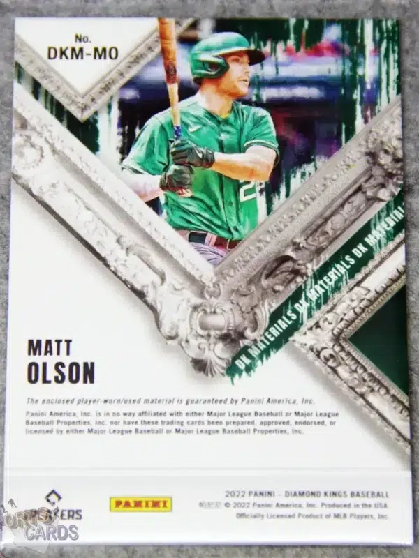 Alternative view of 2022 Matt Olson #DKM-MO Panini Diamond Kings Materials Dual Patch /99