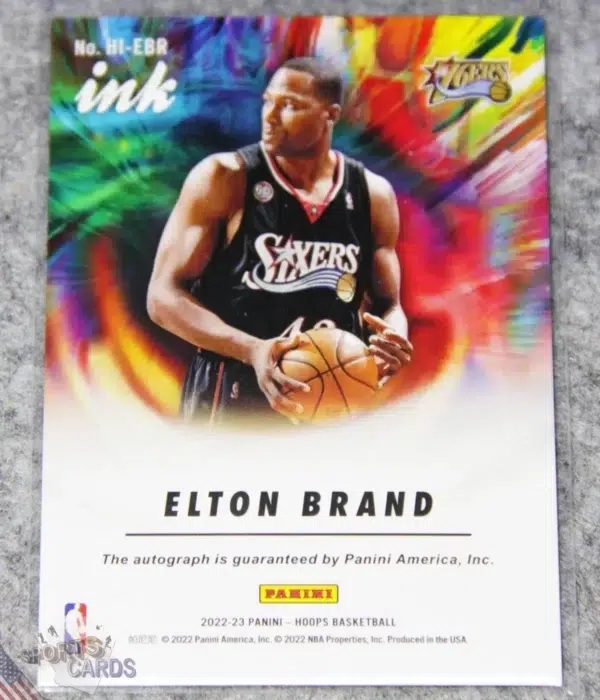 Alternative view of 2022-23 Elton Brand #HI-EBR Panini NBA Hoops Ink Autograph