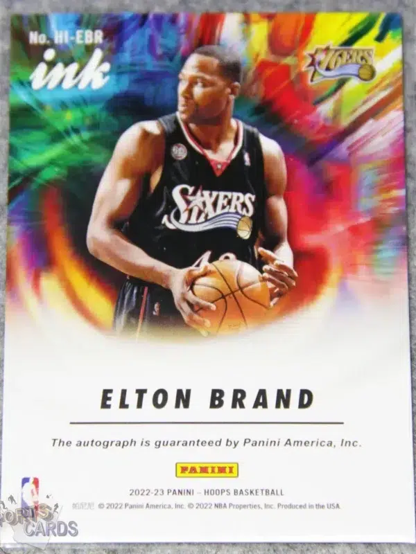 2022-23 Elton Brand #HI-EBR Panini NBA Hoops Ink Autograph-back