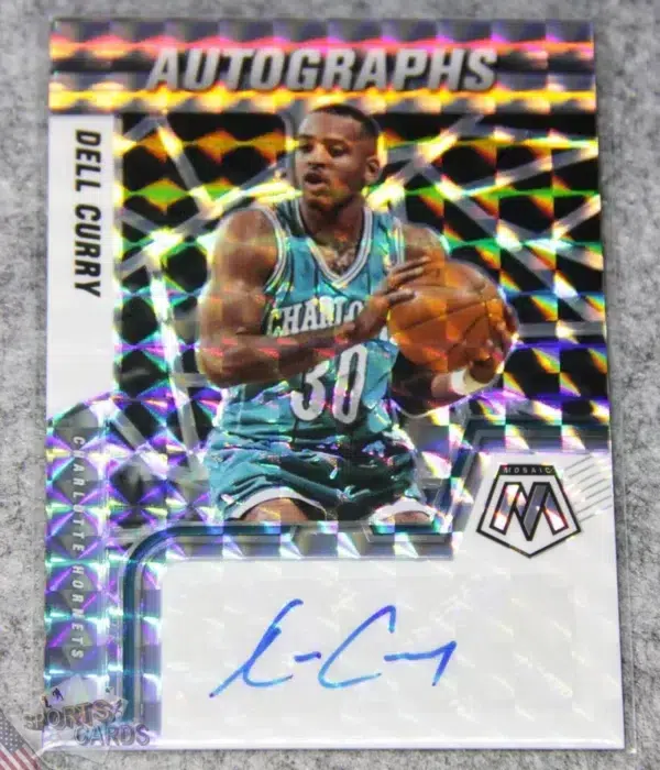 2021-22 Dell Curry #AM-DCY Panini Mosaic Autograph Silver Prizm