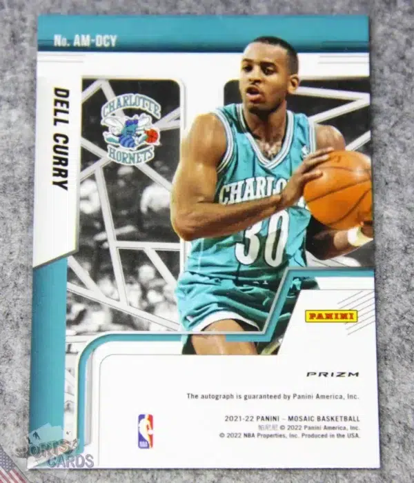 Alternative view of 2021-22 Dell Curry #AM-DCY Panini Mosaic Autograph Silver Prizm