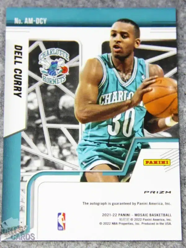 Alternative view of 2021-22 Dell Curry #AM-DCY Panini Mosaic Autograph Silver Prizm