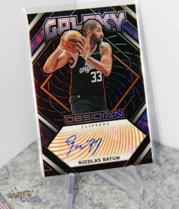 2022-23 Nicolas Batum #GI-NAC Panini Obsidian Galaxy Ink Orange Electric Etch Auto /50-stand