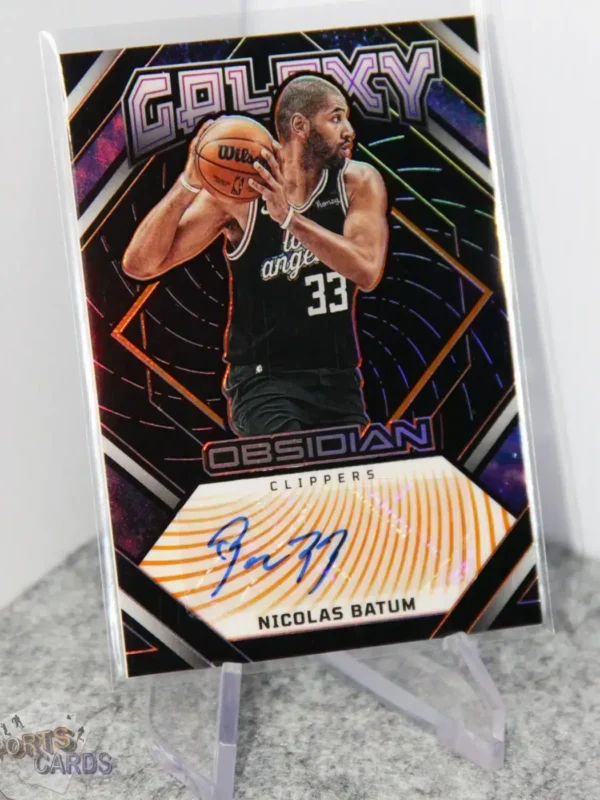 2022-23 Nicolas Batum #GI-NAC Panini Obsidian Galaxy Ink Orange Electric Etch Auto /50-stand