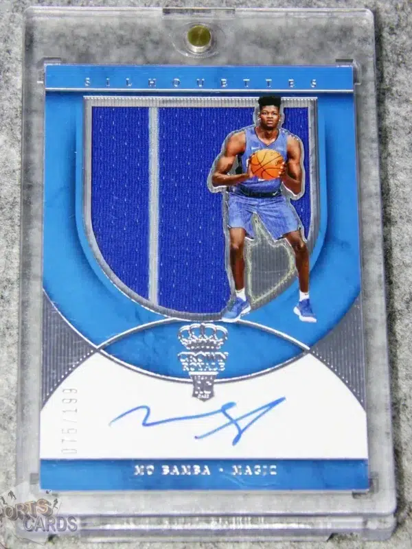 2018-19 Mo Bamba #218 Panini Crown Royale Silhouettes Jumbo Jersey RPA Autograph RC /199-front
