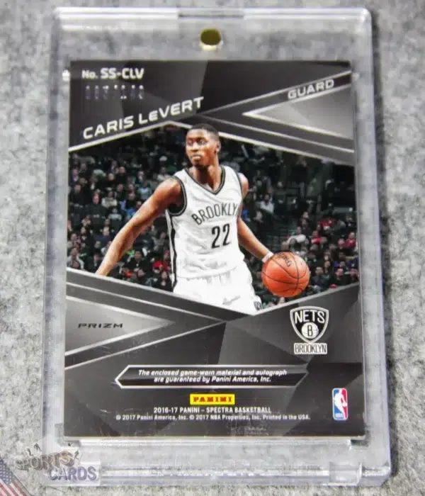 Alternative view of 2016-17 Caris LeVert #SS-CLV Panini Spectra Spectacular Swatches RPA Silver Prizm RC /149