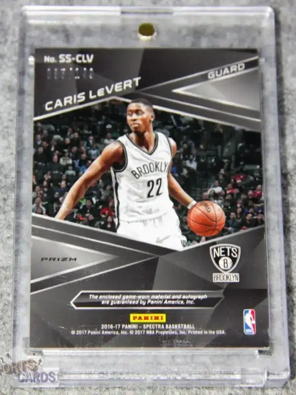 2016-17 Caris LeVert #SS-CLV Panini Spectra Spectacular Swatches RPA Silver Prizm RC /149-back