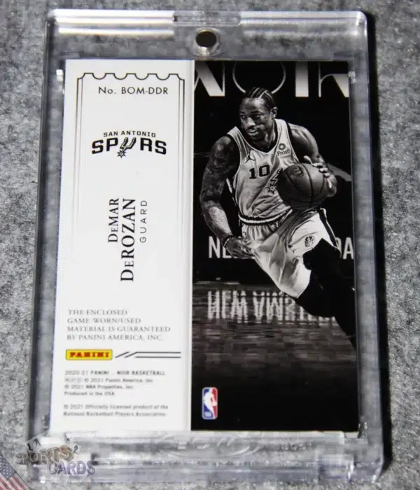 2020-21 DeMar DeRozan #BOM-DDR Panini Noir Box Office Materials Prime /25-back