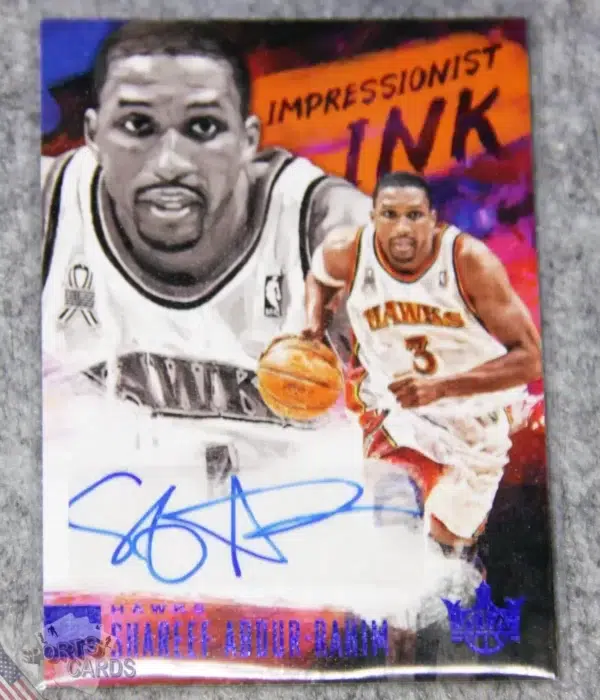 2018-19 Shareef Abdur-Rahim #II-SAR Panini Court Kings Impressionist Ink Auto Sapphire /25-front