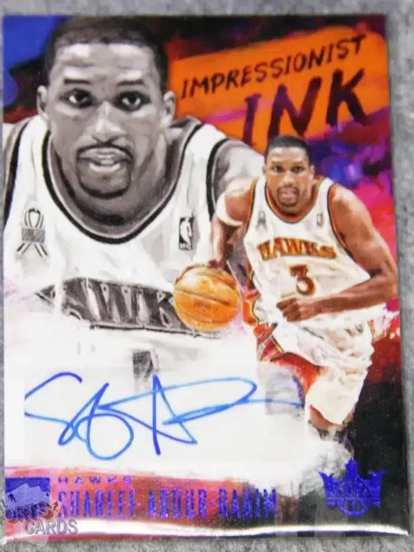 2018-19 Shareef Abdur-Rahim #II-SAR Panini Court Kings Impressionist Ink Auto Sapphire /25-front