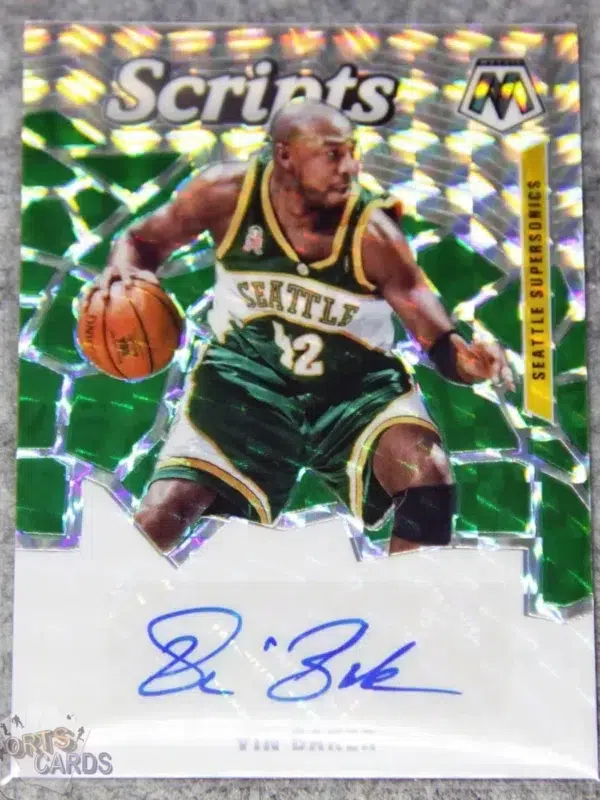 2019-20 Vin Baker #SC-VBK Panini Mosaic Scripts Silver Prizm Autograph-front