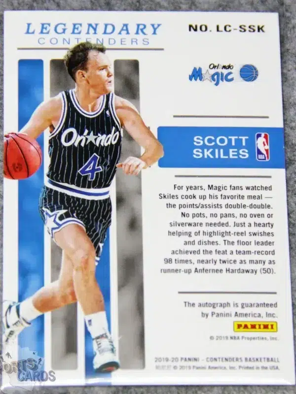 2019-20 Scott Skiles #33 Panini Contenders Legendary Contenders Autograph /199-back