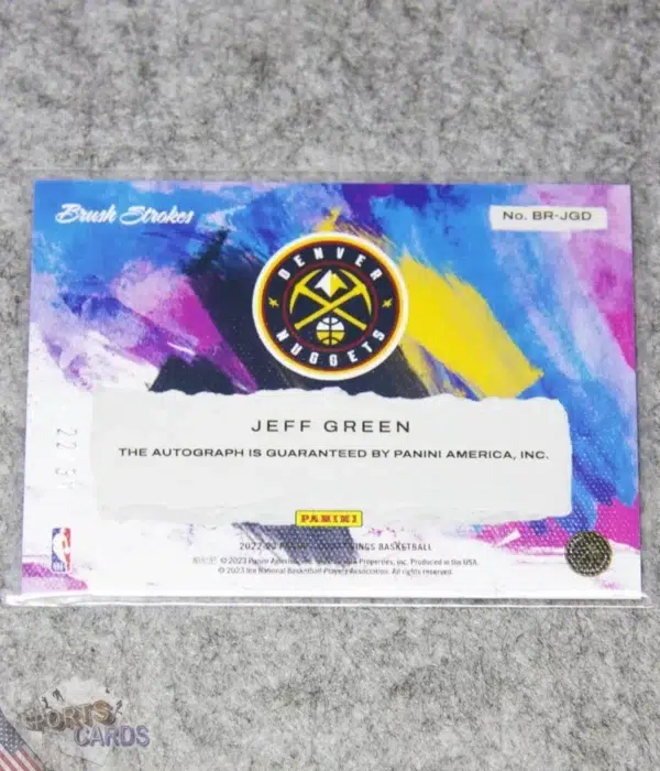 Alternative view of 2022-23 Jeff Green #BR-JGD Panini Court Kings Brush Strokes Autograph /35