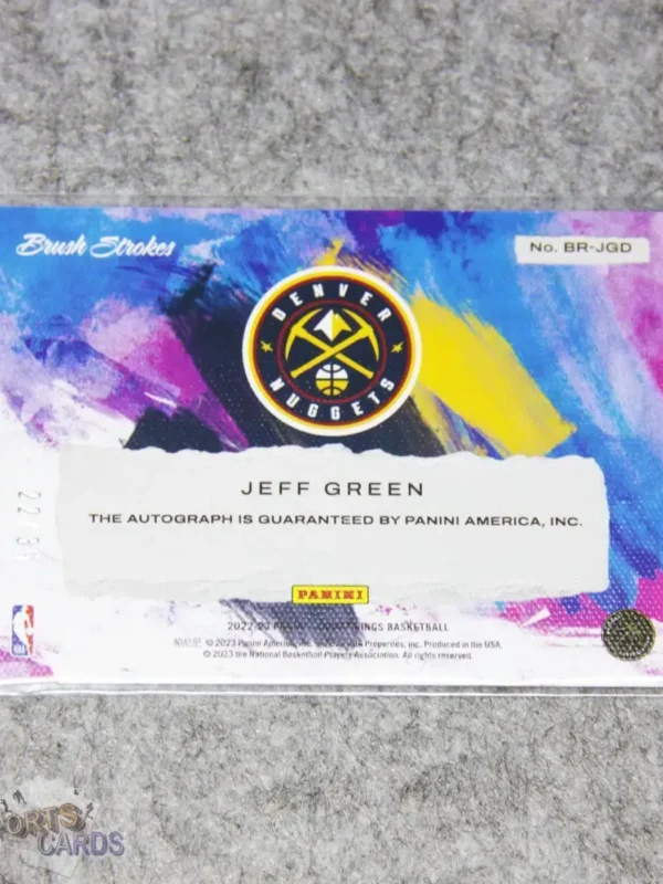 2022-23 Jeff Green #BR-JGD Panini Court Kings Brush Strokes Autograph /35-back