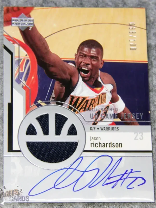2003-04 Jason Richardson #AGJ12 Upper Deck Autographed UD Game Jersey /890-front