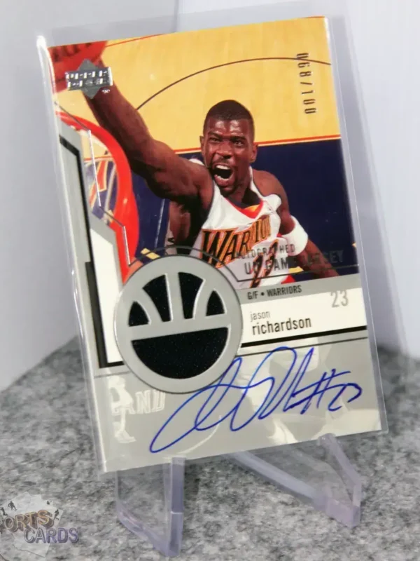 2003-04 Jason Richardson #AGJ12 Upper Deck Autographed UD Game Jersey /890-stand