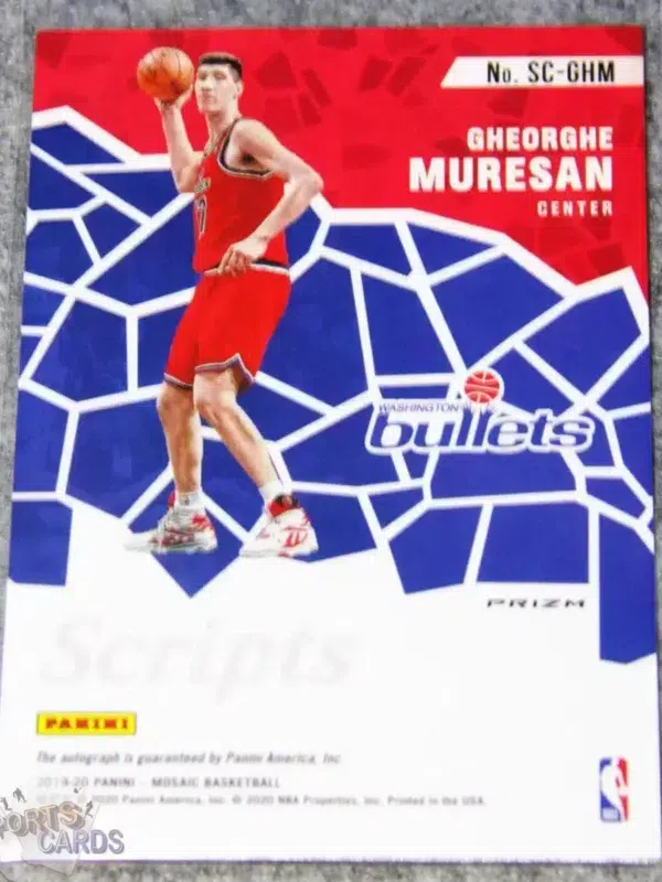 Alternative view of 2019-20 Gheorghe Muresan #SC-GHM Panini Mosaic Scripts Silver Prizm Auto