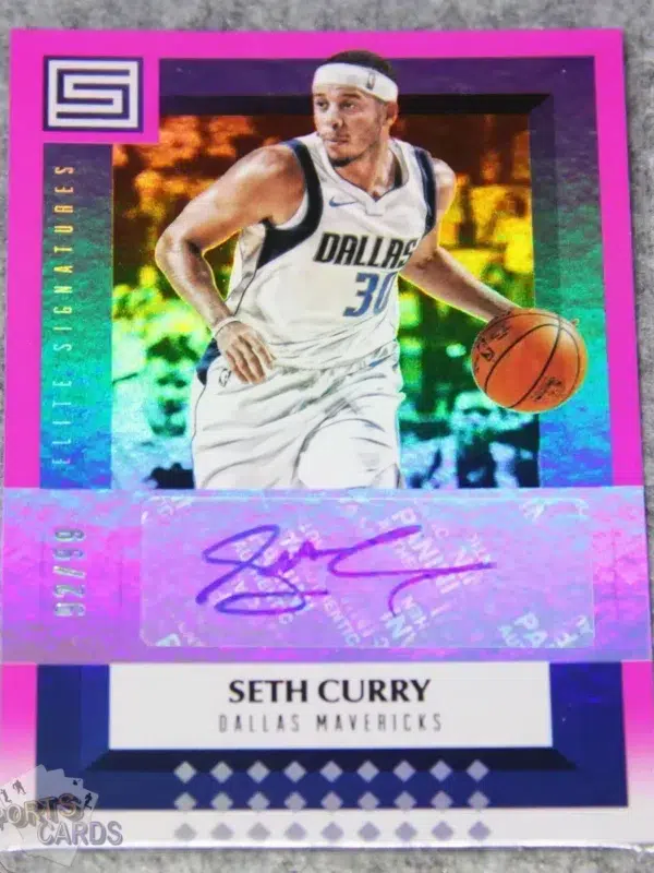 2017-18 Seth Curry #ES-SCR Panini Status Elite Signatures Pink Auto /99-front