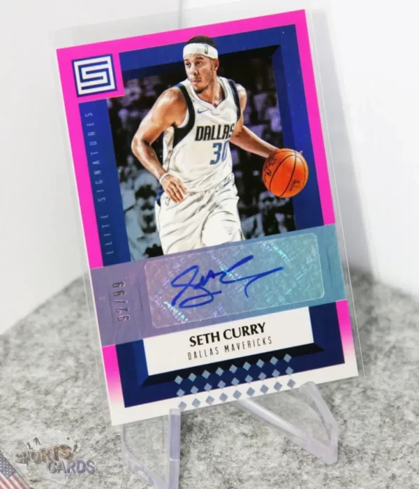 2017-18 Seth Curry #ES-SCR Panini Status Elite Signatures Pink Auto /99-stand