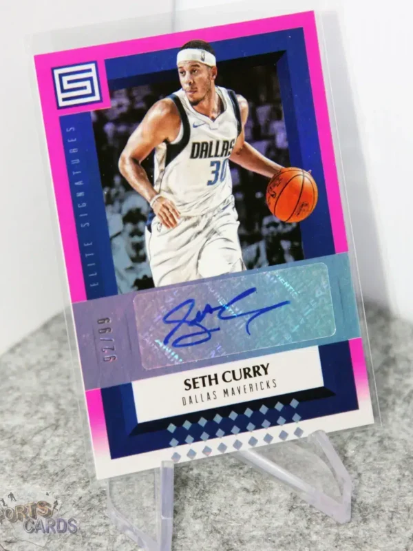 2017-18 Seth Curry #ES-SCR Panini Status Elite Signatures Pink Auto /99-stand