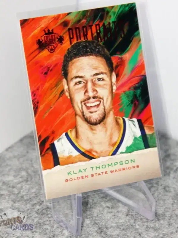 2016-17 Klay Thompson #13 Panini Court Kings Portraits Red Parallel /75 - Afbeelding 3