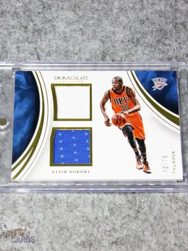 2015-16 Kevin Durant #24 Panini Immaculate Collection Dual Game Used Patch /75-front