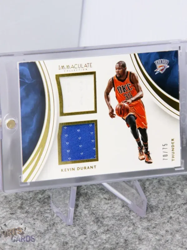 2015-16 Kevin Durant #24 Panini Immaculate Collection Dual Game Used Patch /75-stand