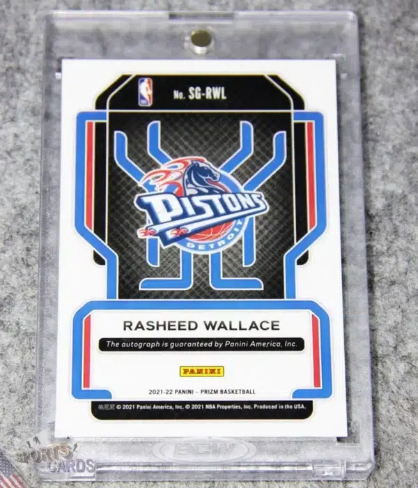 Alternative view of 2021-22 Rasheed Wallace #SG-RWL Panini Prizm Autograph