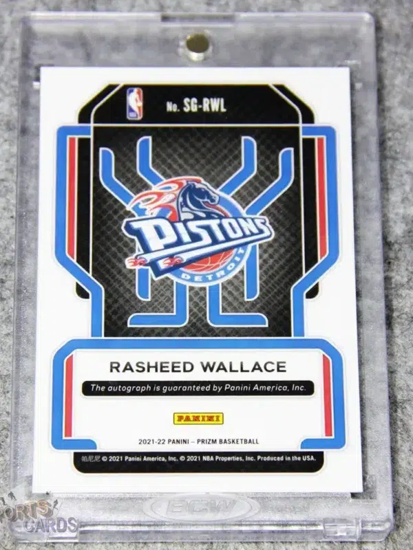2021-22 Rasheed Wallace #SG-RWL Panini Prizm Autograph-back