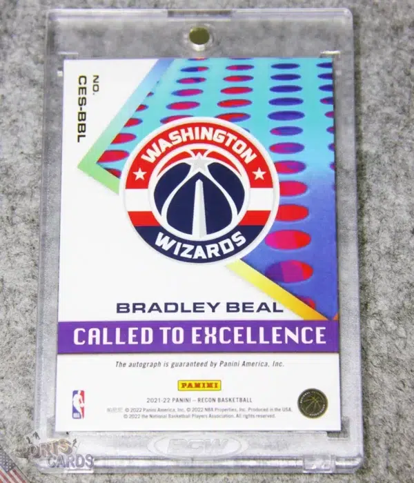Alternative view of 2021-22 Bradley Beal #CES-BBL Panini Recon Called to Excellence Autograph /49