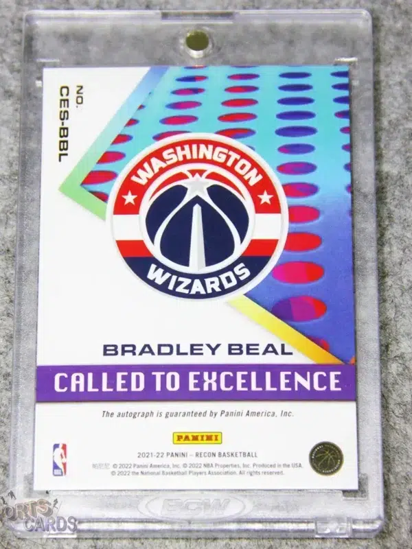 2021-22 Bradley Beal #CES-BBL Panini Recon Called to Excellence Autograph /49-back