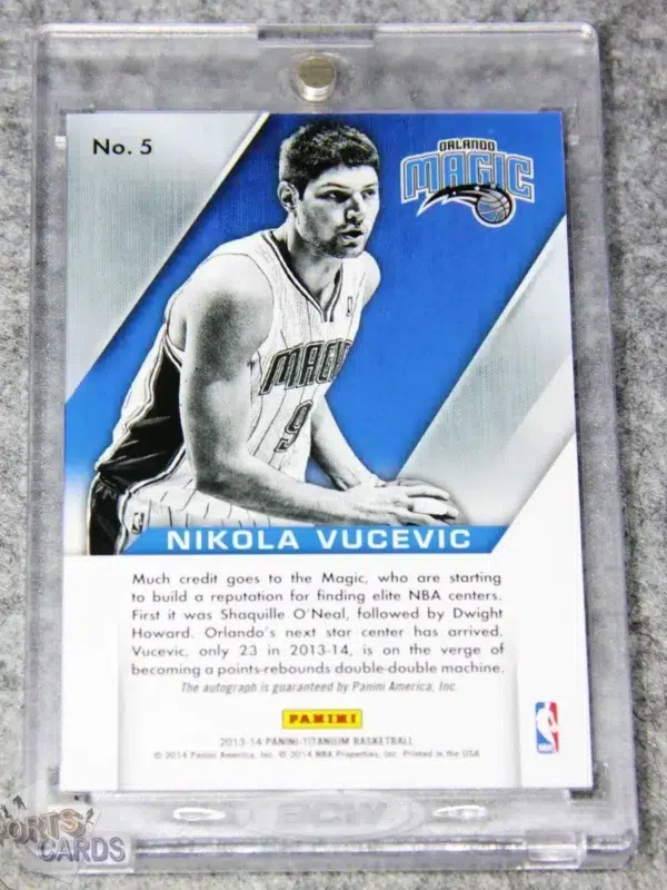 Alternative view of 2013-14 Nikola Vucevic #5 Panini Titanium Reserve Signatures /225