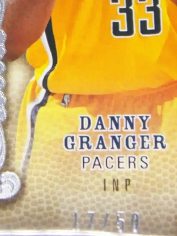 2008-09 Danny Granger #RR3-DG Upper Deck Premier Rare Remnants Triple Patch SN#17 - detail