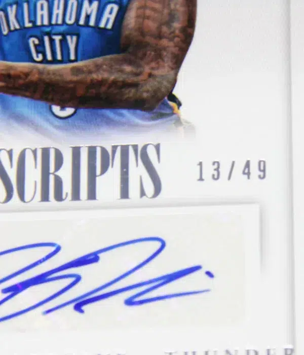 2013-14 Kendrick Perkins #SC-KP Panini National Treasures ScriptsSN#13 - detail