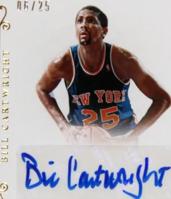 2014-15 Bill Cartwright National Treasures Material Signatures Prime #MTSBC SN#06 - detail