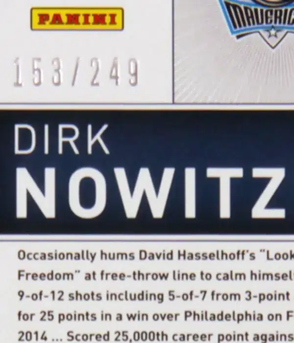 2014-15 Dirk Nowitzki #31 Panini Totally Certified Jerseys Red SN#153 - detail