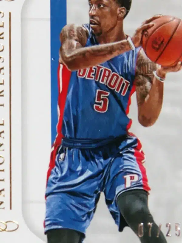 2014-15 Kentavious Calwell-Pope #GGD-KCP Panini National Treasures NBA Game Gear SN#7 - detail