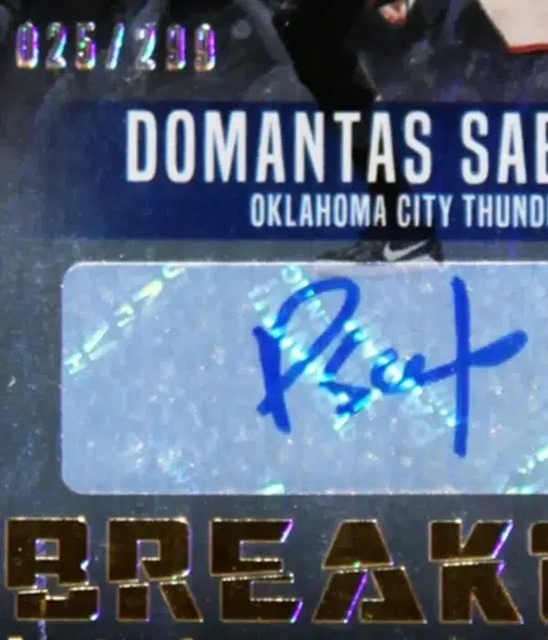 2016-17 Domantas Sabonis #9 Panini Studio Breakout Signatures RC SN#25 - detail