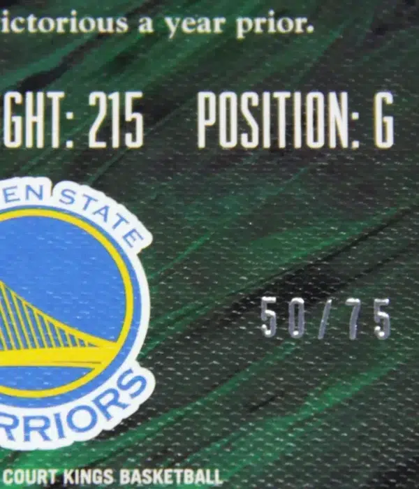 2016-17 Klay Thompson #13 Panini Court Kings Portraits Red Parallel SN#50 - detail